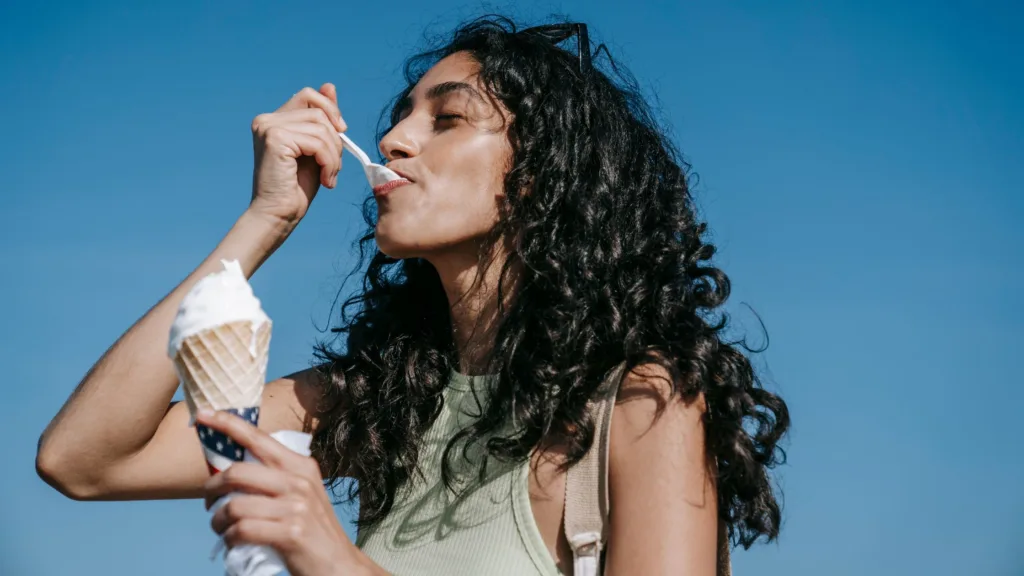 Girl eating Ice cream